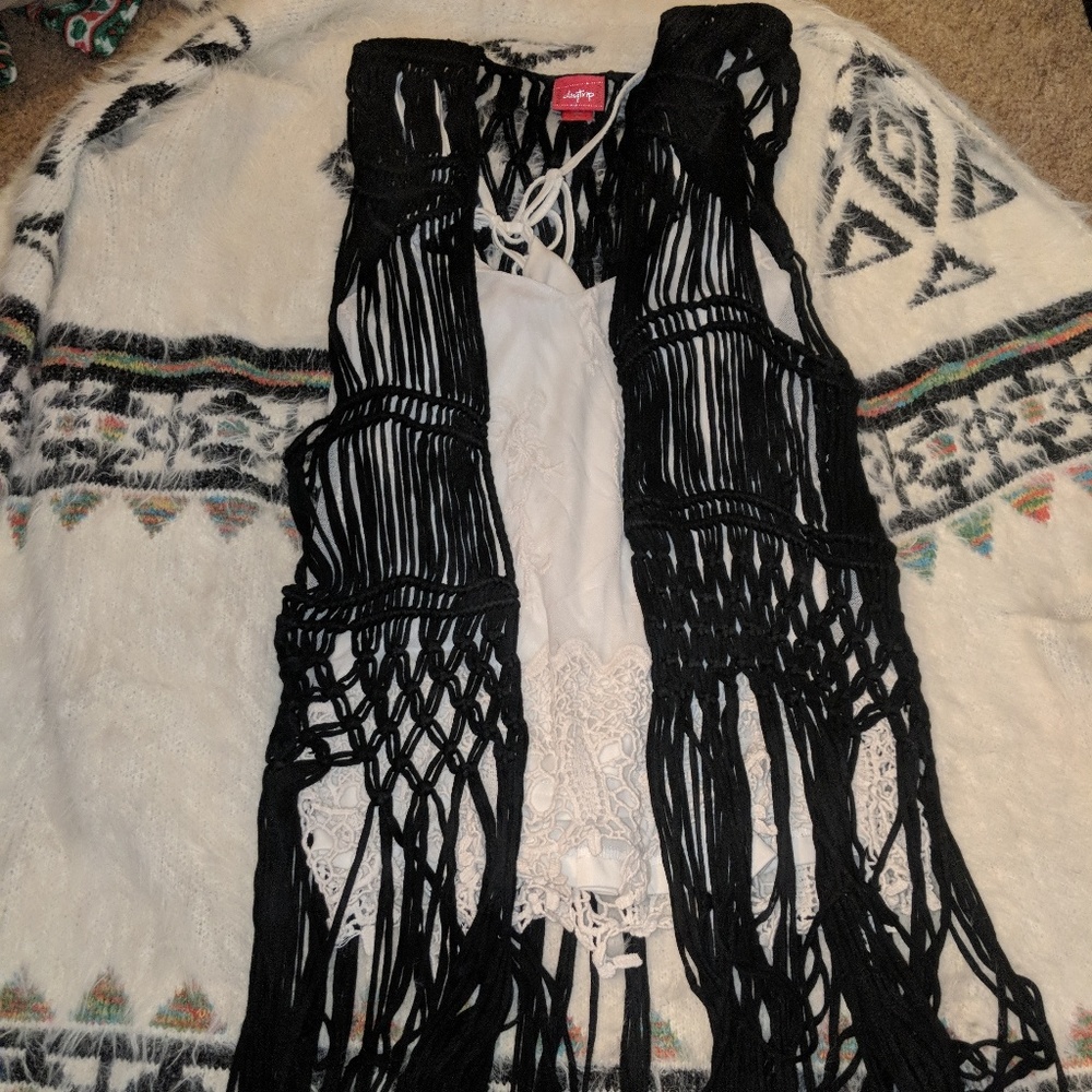 Black fringe Daytrip Vest